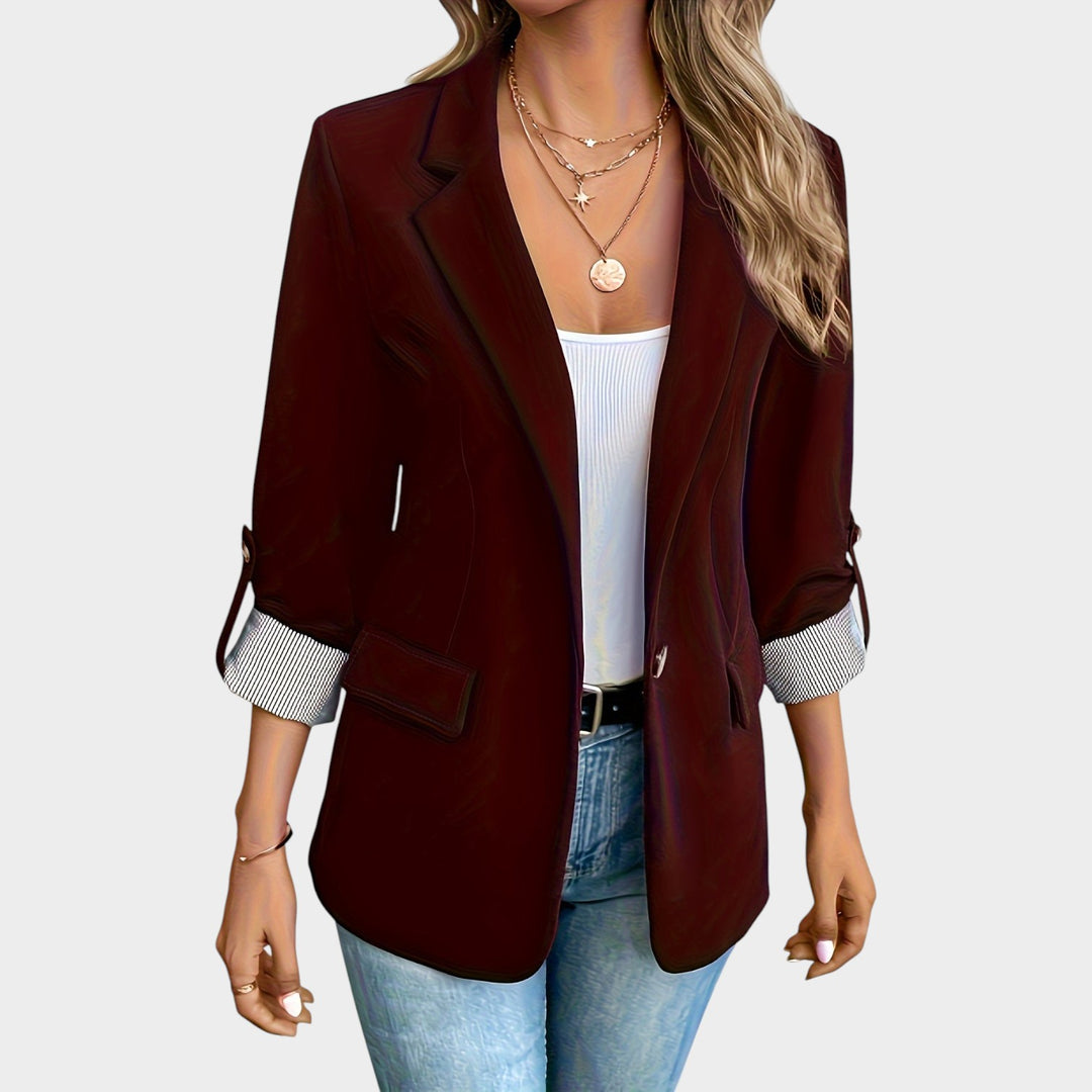 Women’s Blazer Business Tailored Fit Rolled Sleeve