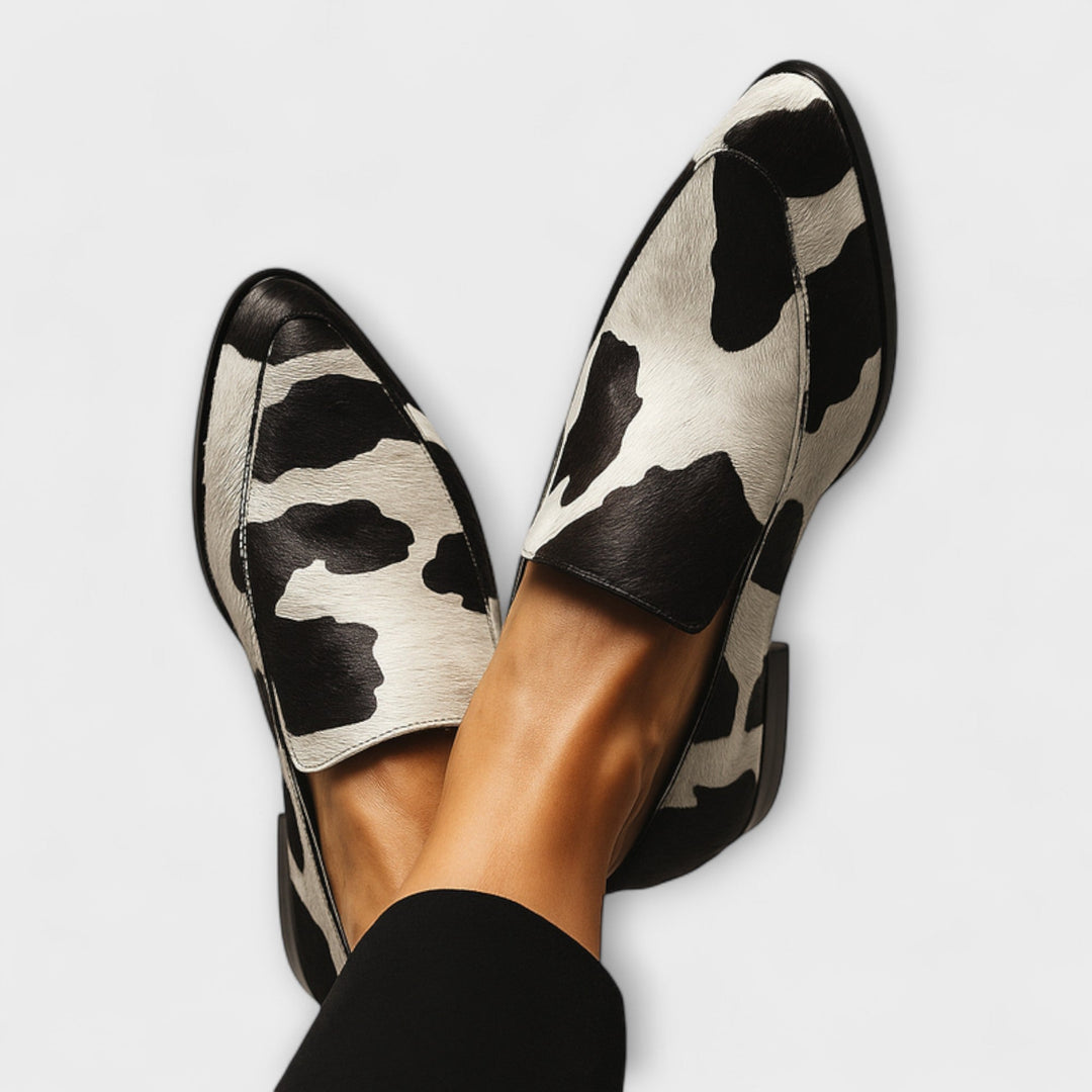 Elegant Cow Print Slip-On  | Orthopedic Loafers