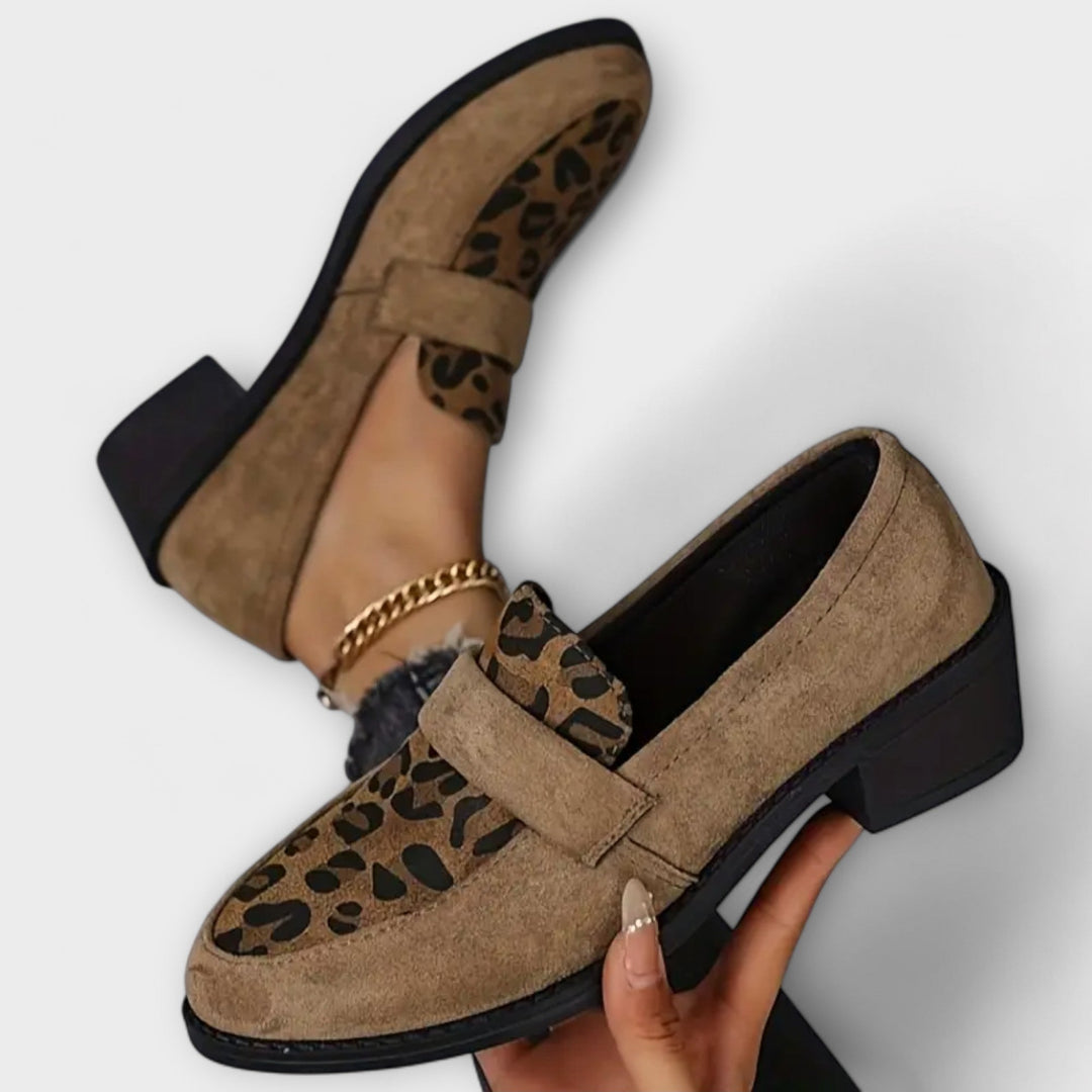 Comfort Leopard Print Panel | Orthopedic Loafers