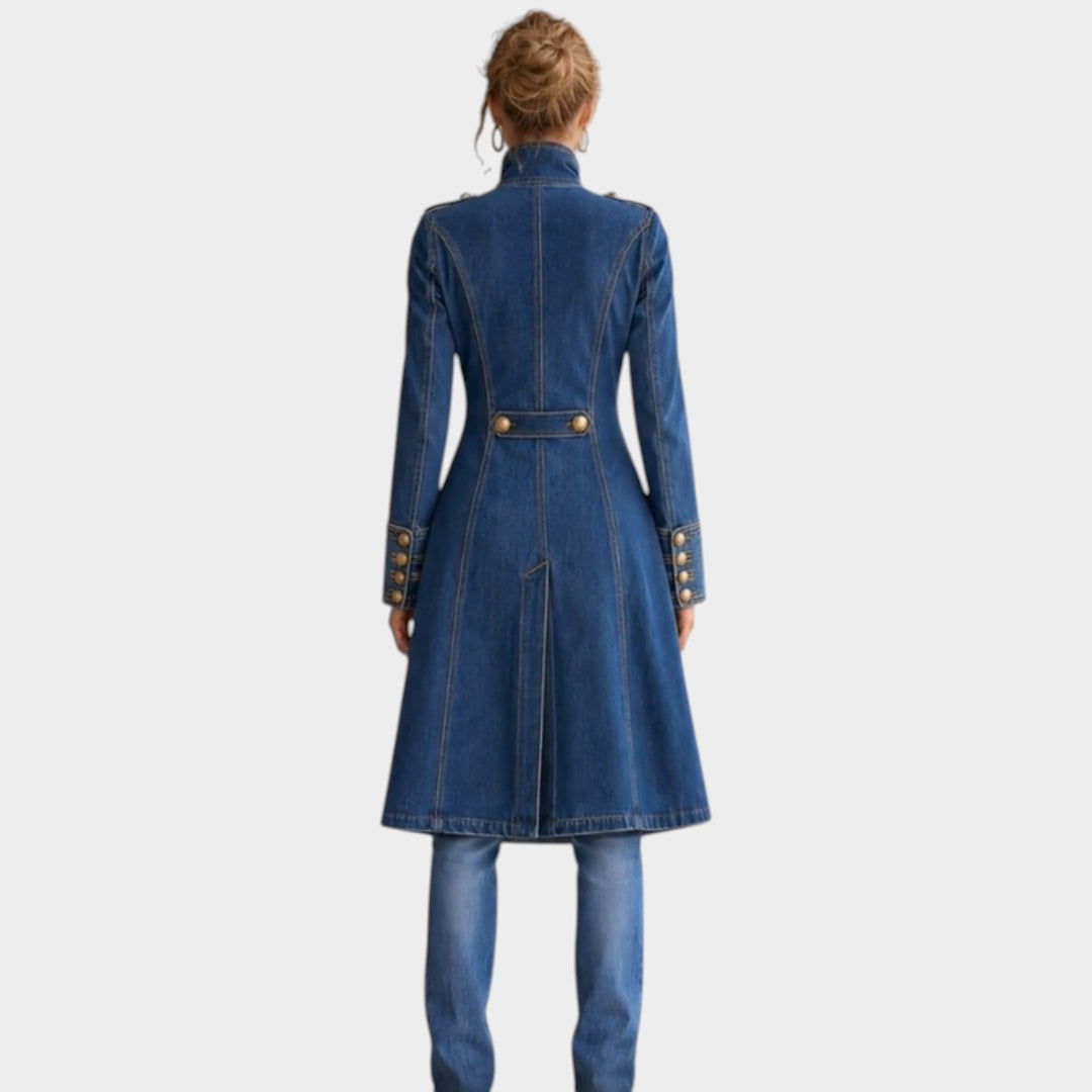 Women’s Denim Coat Longline Heavyweight Winter Style