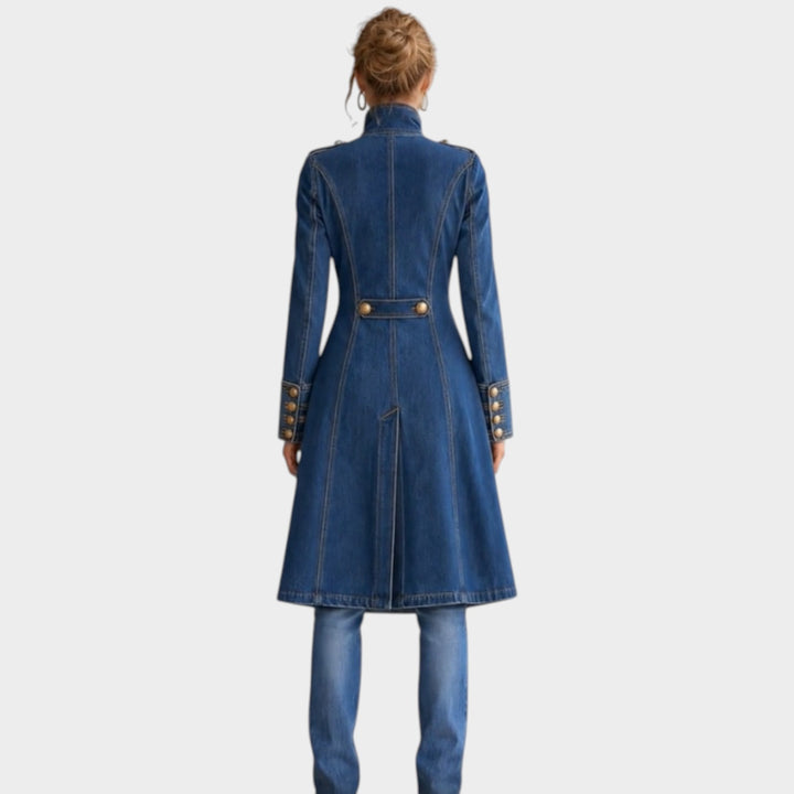 Women’s Denim Coat Longline Heavyweight Winter Style