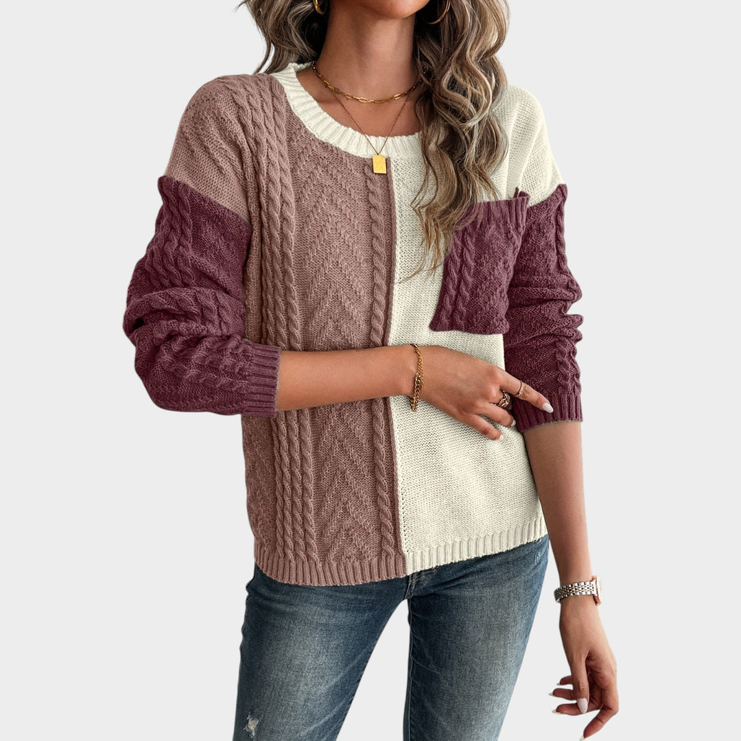 Women’s Crew Neck Sweater with Pocket Detail