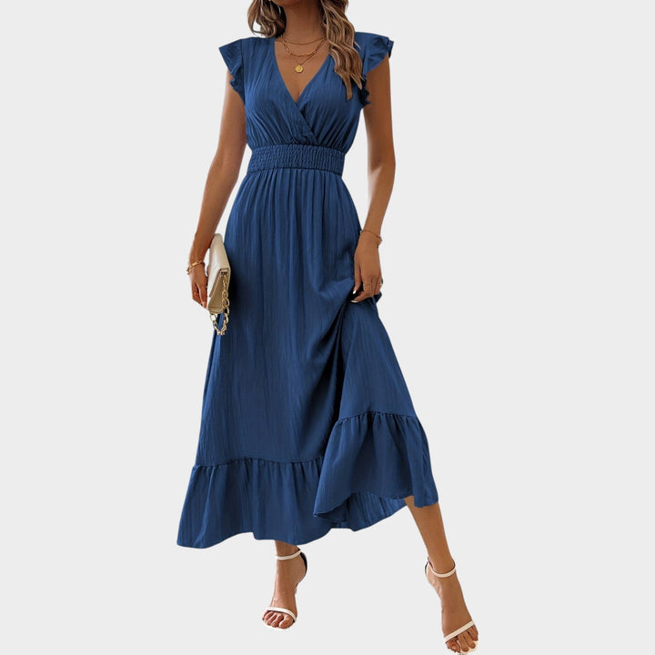 Cocktail Ruffle Hem Midi Dress