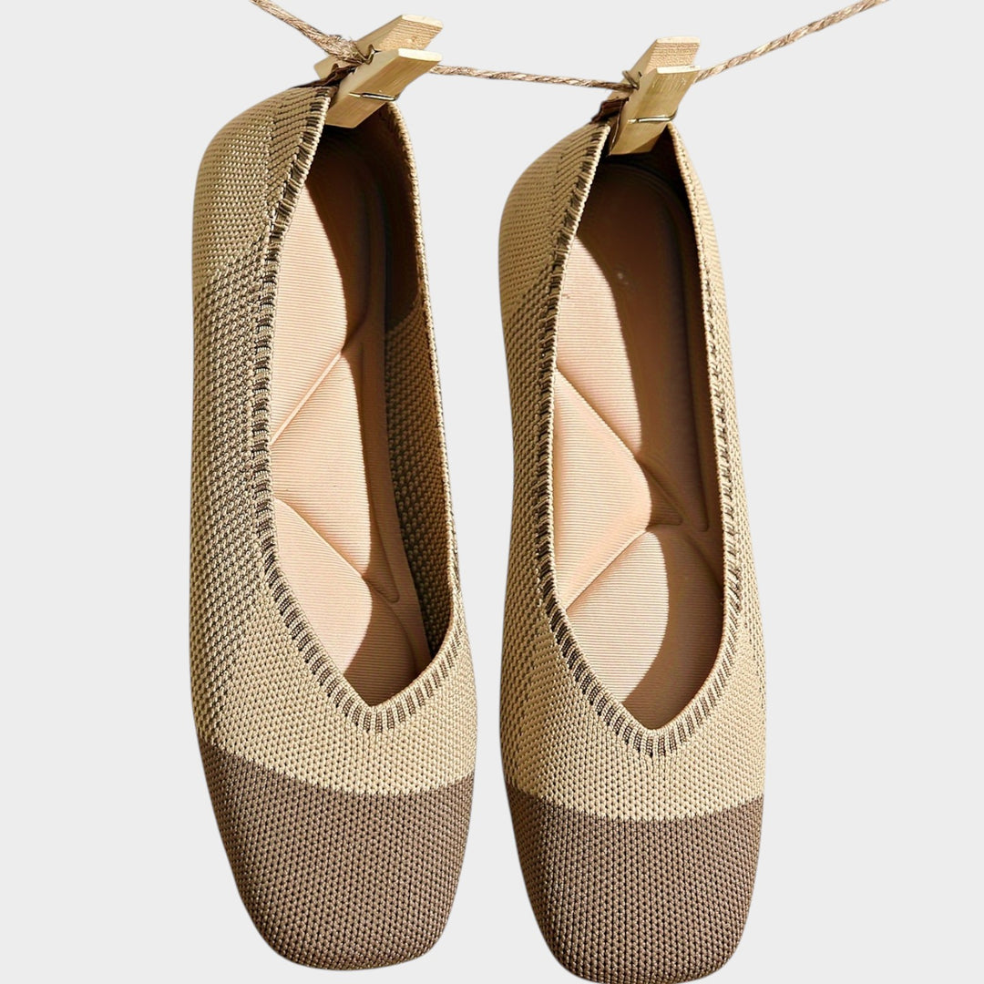 Women’s Ballet Flats Woven Square Toe Breathable Design