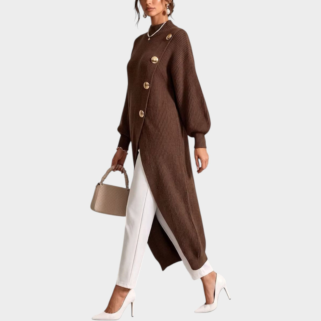 Women’s Asymmetric Knit Cardigan Relaxed Long Sleeve