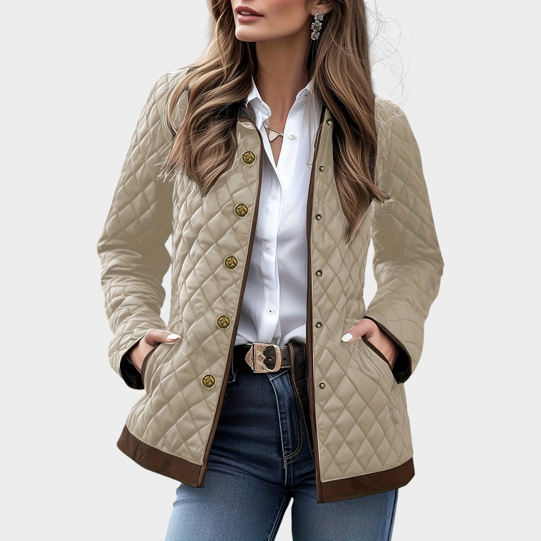 Women’s Quilted Jacket Casual Longline Button Front