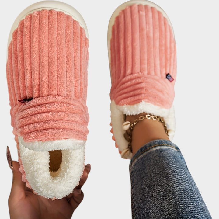 Women’s Fleece Lined Slippers Warm Plush Thick Sole Non-Slip