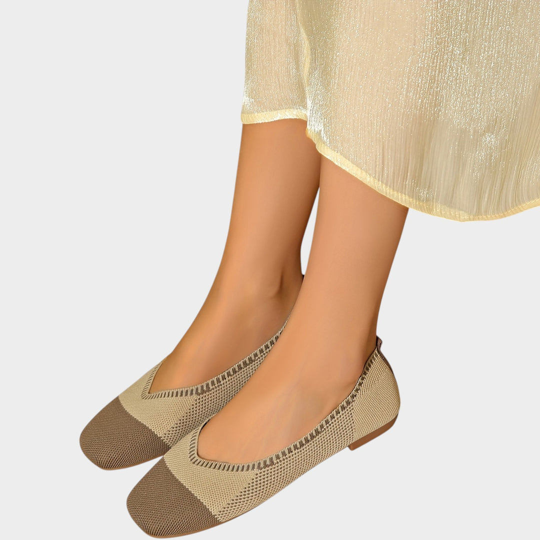 Women’s Ballet Flats Woven Square Toe Breathable Design