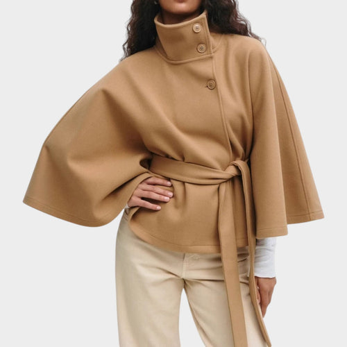 Women’s Cape Coat High Neck Elegant Winter Outerwear