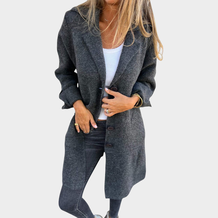 Women’s Long Coat Lapel Collar Relaxed Silhouette