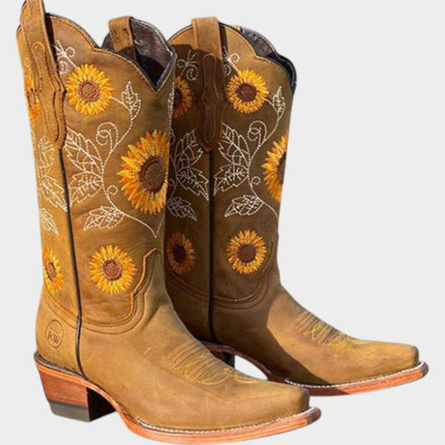 Classic Floral Western Cowboy Boots