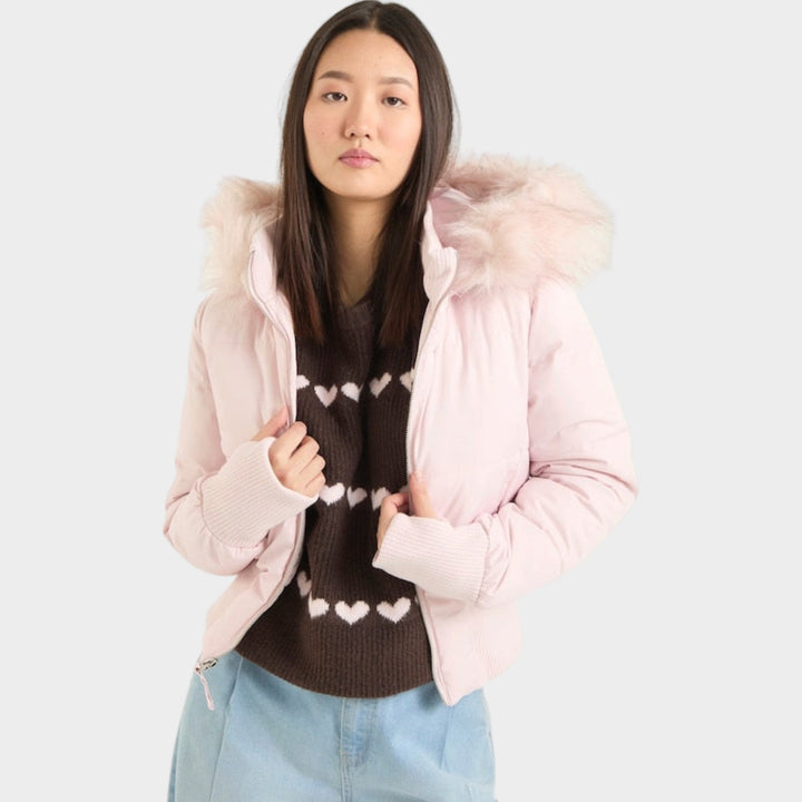 Women’s Hooded Puffer Jacket Cropped Padded Style