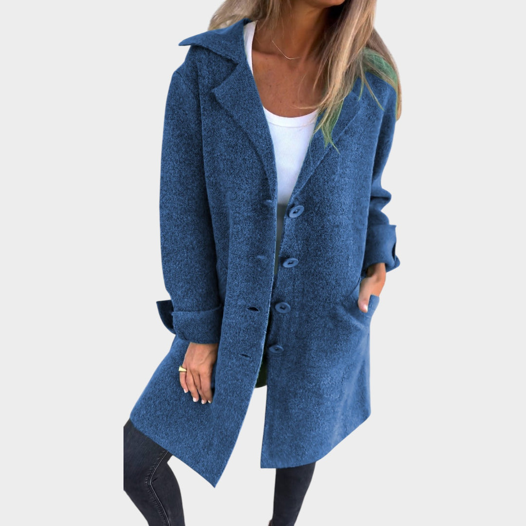 Women’s Long Coat Lapel Collar Relaxed Silhouette