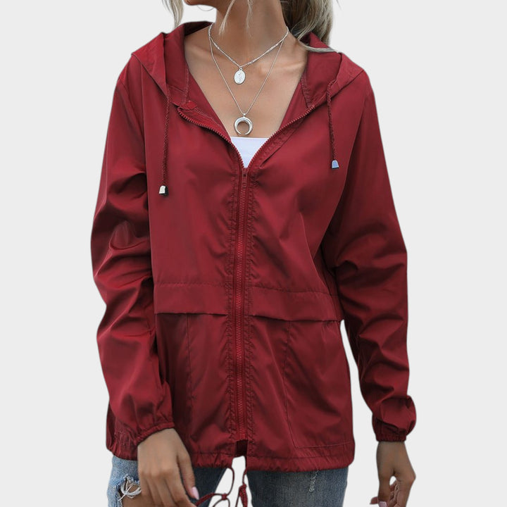 Women’s Waterproof Jacket Hooded Adjustable Drawstring