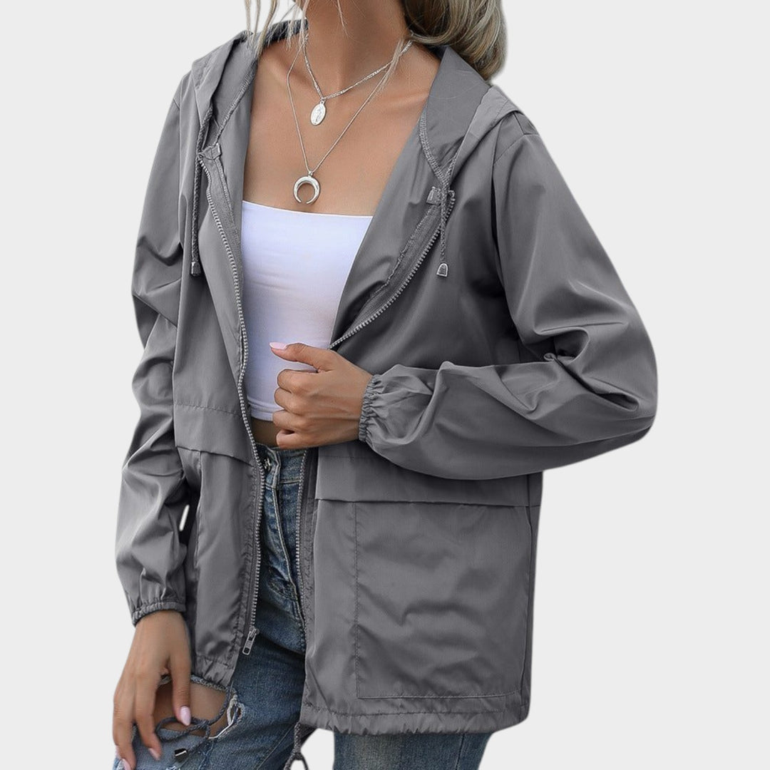 Women’s Waterproof Jacket Hooded Adjustable Drawstring