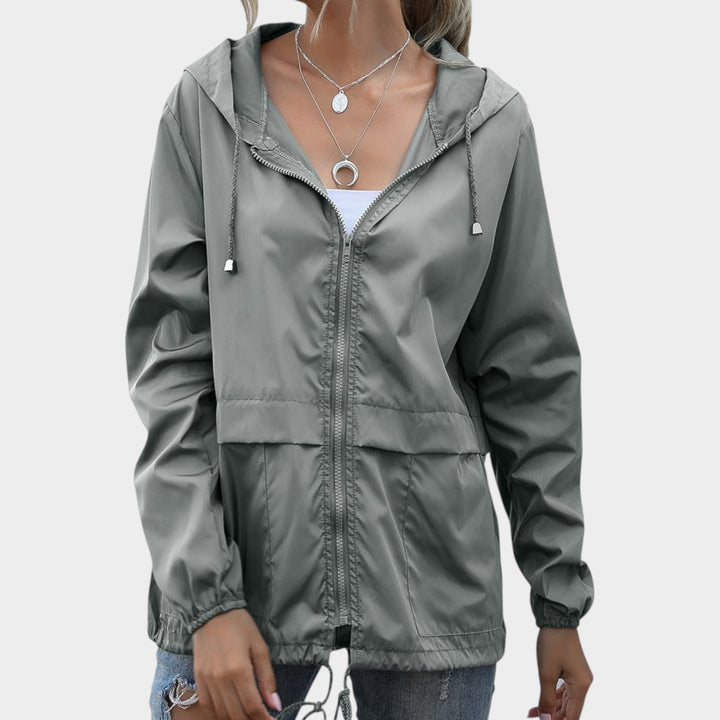 Women’s Waterproof Jacket Hooded Adjustable Drawstring