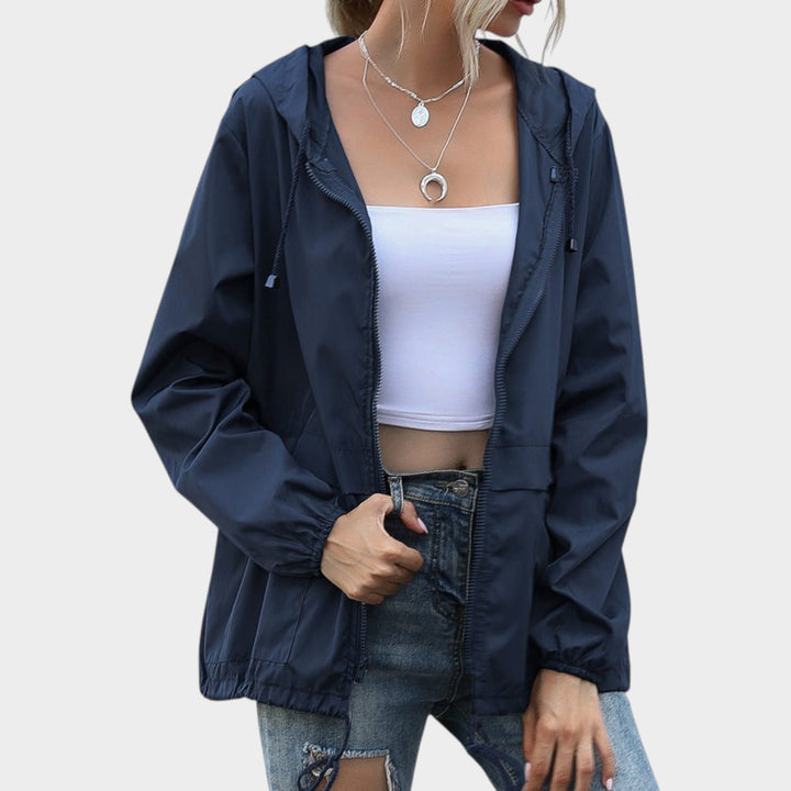 Women’s Waterproof Jacket Hooded Adjustable Drawstring