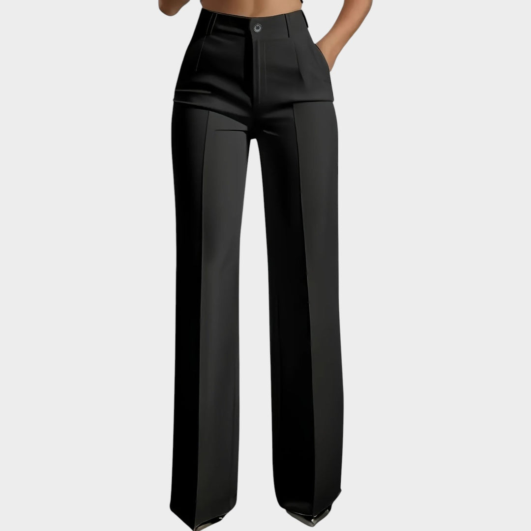 Women’s High-Waist Pants Elastic Waist Casual Trousers