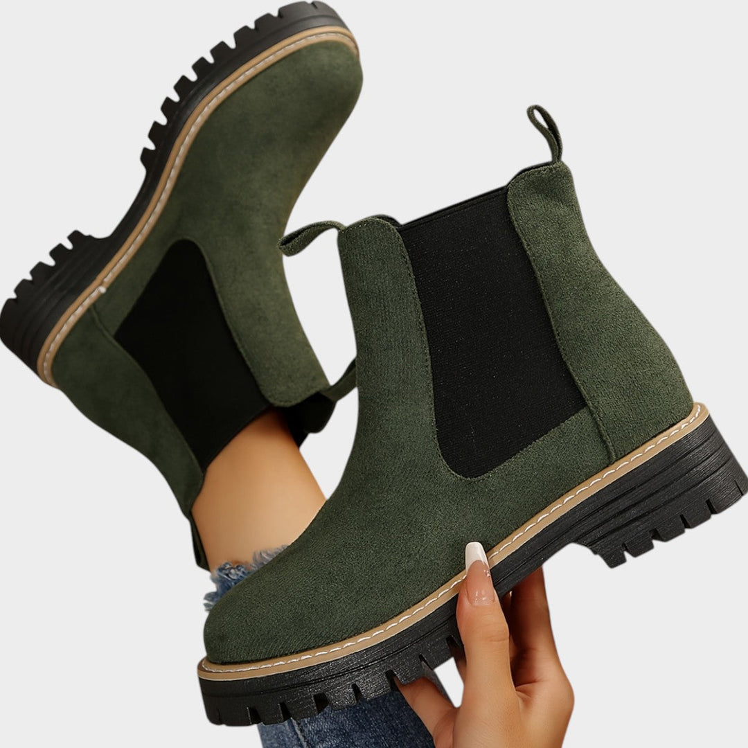 Suede Platform Chelsea Boots