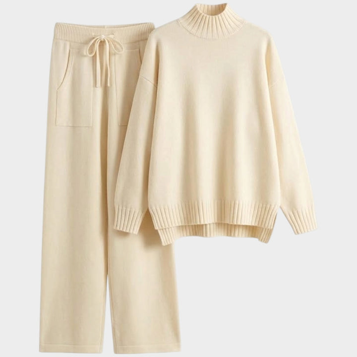 Women’s Matching Set Knit Drawstring Waist Long Sleeve