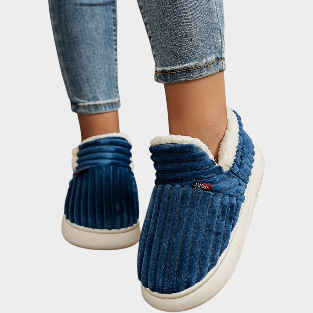 Women’s Fleece Lined Slippers Warm Plush Thick Sole Non-Slip