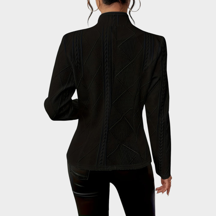 Women’s Blazer Office Cable Knit Button Front