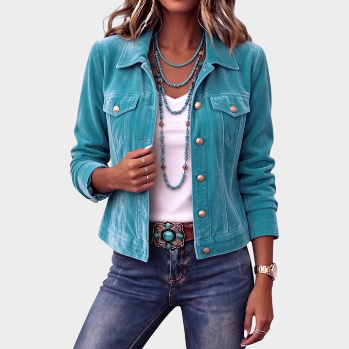 Women’s Vintage Wash Jacket Button Front Casual Style