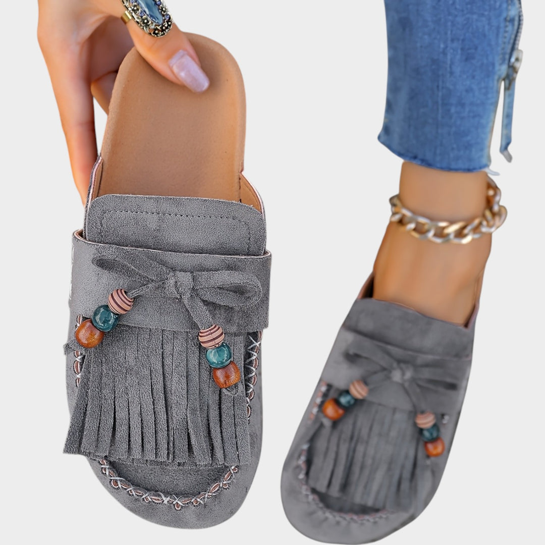 Women’s Mule Loafers Slip On Tassel Detail