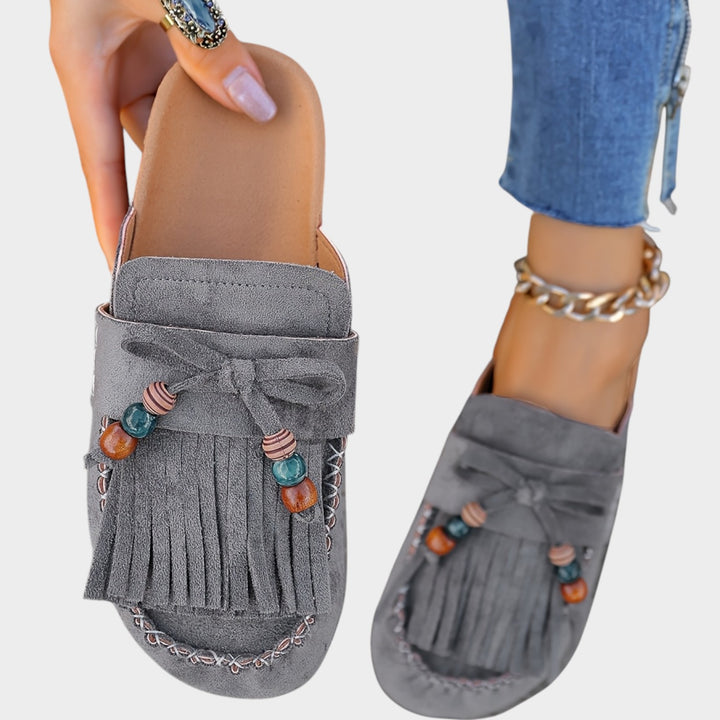 Women’s Mule Loafers Slip On Tassel Detail