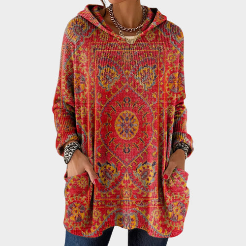 Women's Hoodie Knit Boho Long Sleeve