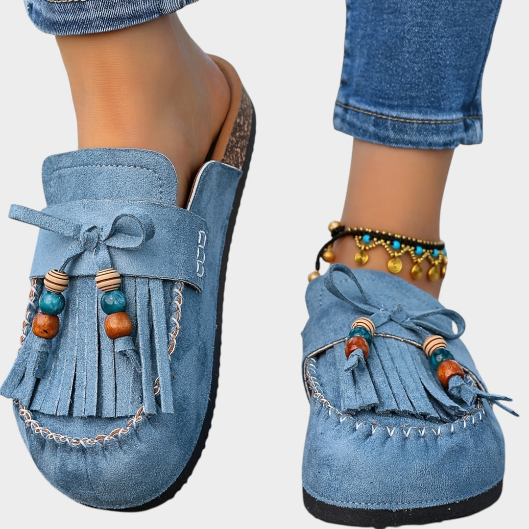 Women’s Mule Loafers Slip On Tassel Detail