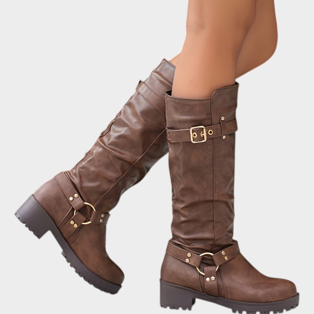 Women’s Knee High Slouch Boots Classic Style Wide Fit