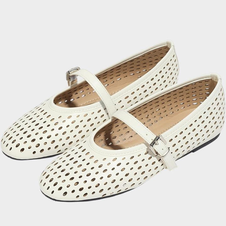 Women’s Ballet Flats Hollow Out Buckle Strap