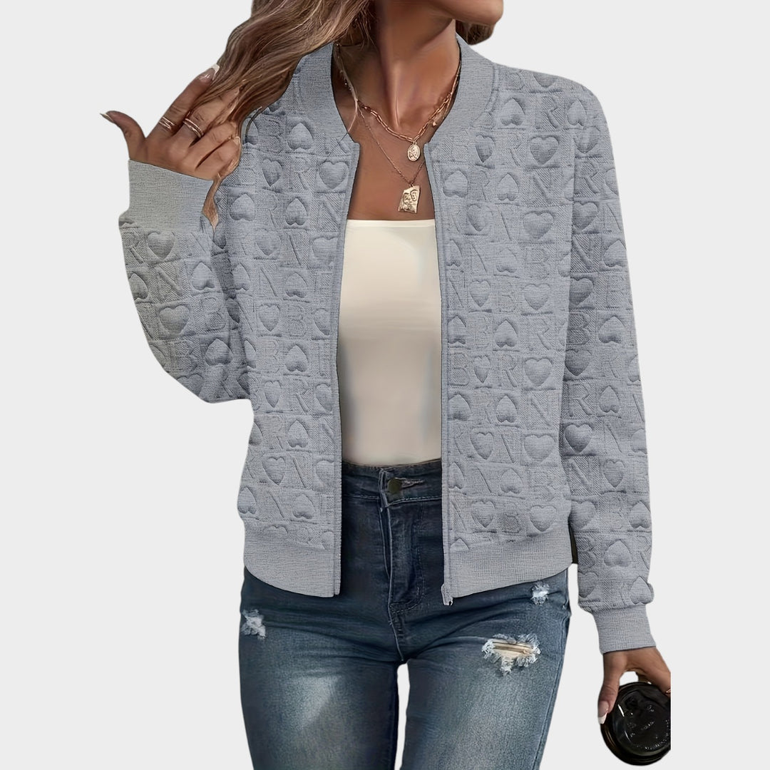 Women’s Bomber Jacket Casual Quilted Zip Up