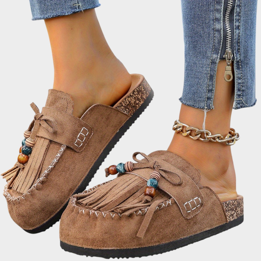 Women’s Mule Loafers Slip On Tassel Detail