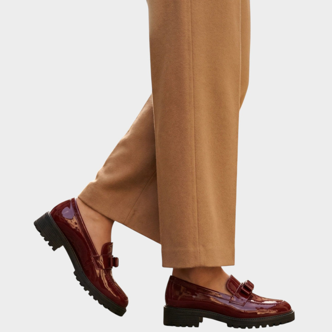 Women’s Chunky Loafers Lug Sole Bow Detail