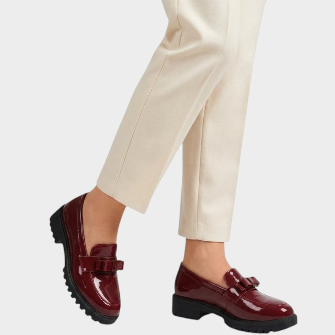 Women’s Chunky Loafers Lug Sole Bow Detail