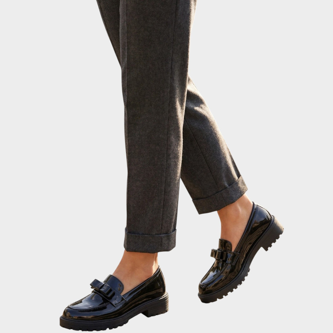 Women’s Chunky Loafers Lug Sole Bow Detail