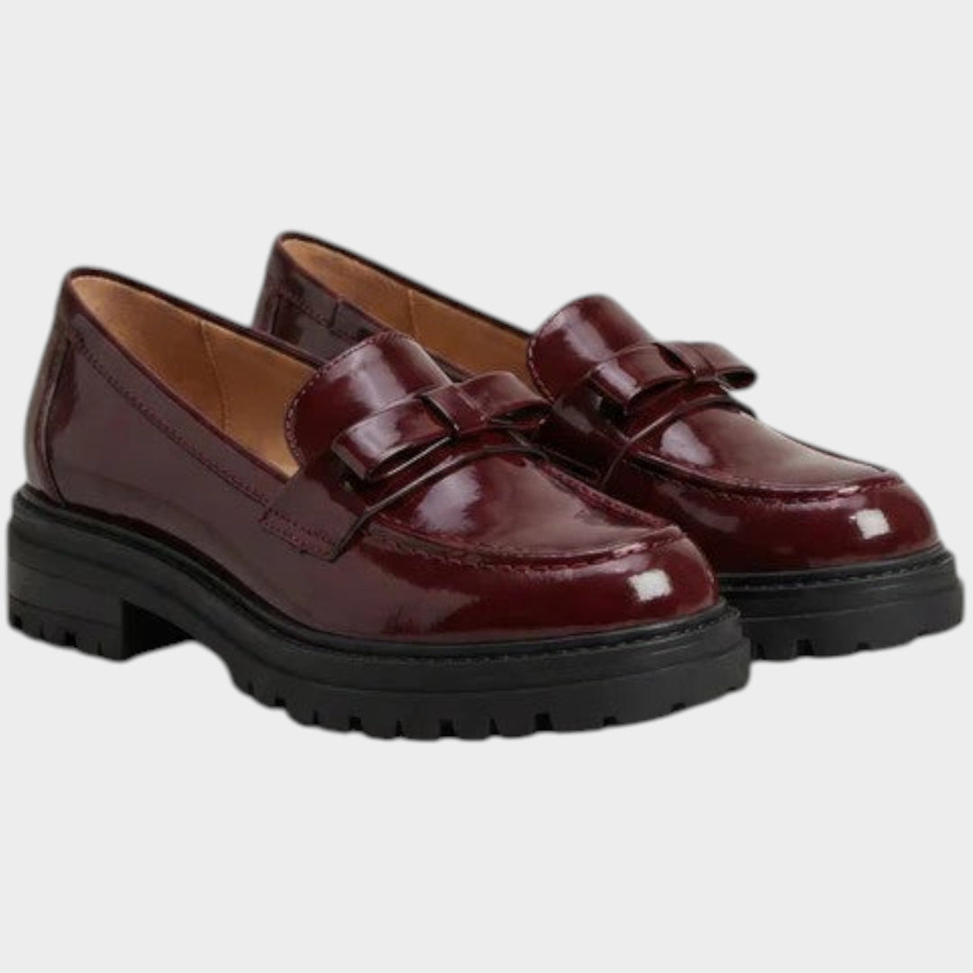 Women’s Chunky Loafers Lug Sole Bow Detail