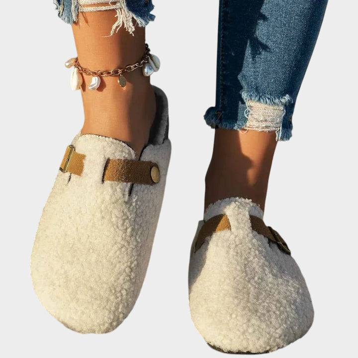 Women’s Thermal Slippers Buckle Strap Non-Slip Sole