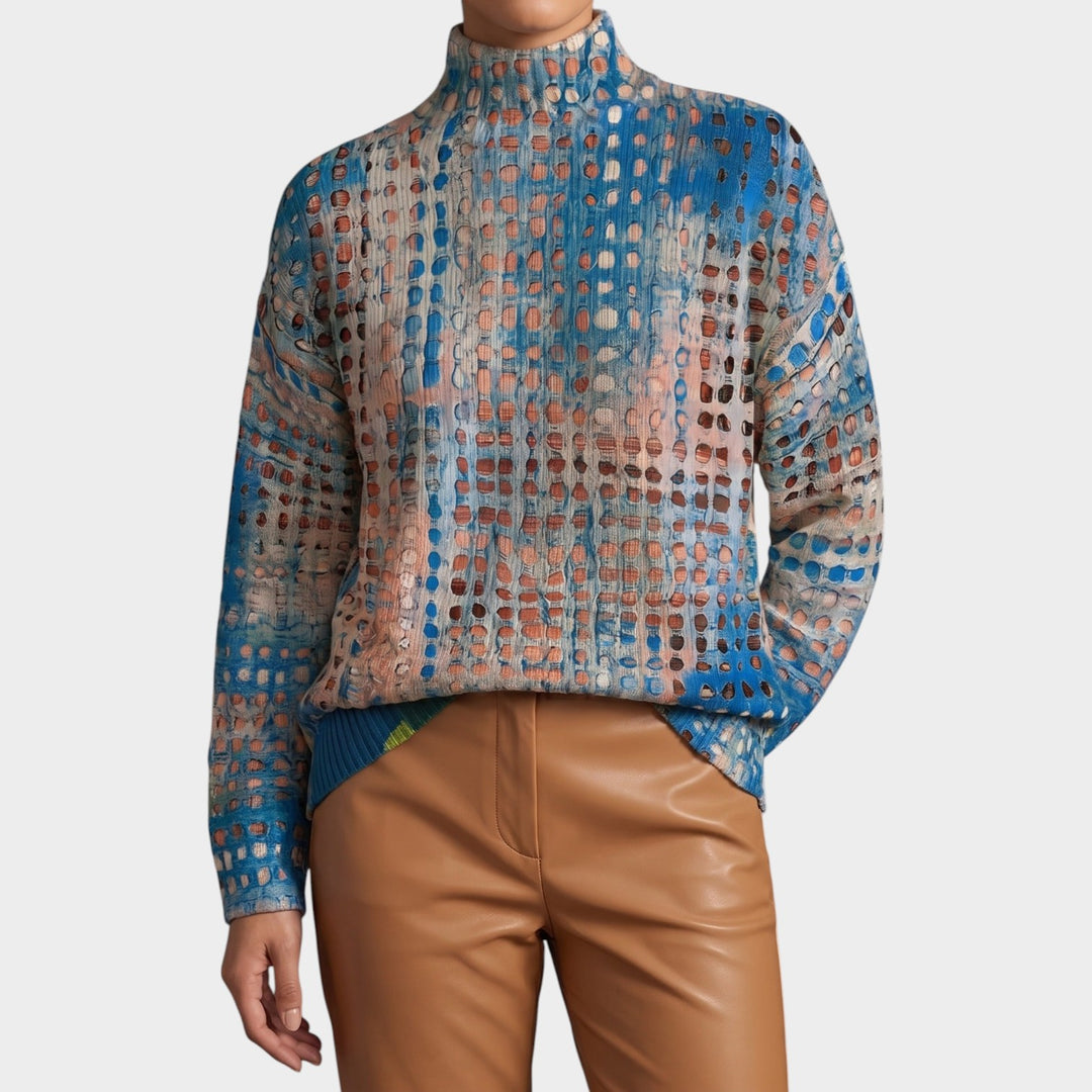 Women’s Knit Turtleneck Sweater Cable Knit Design