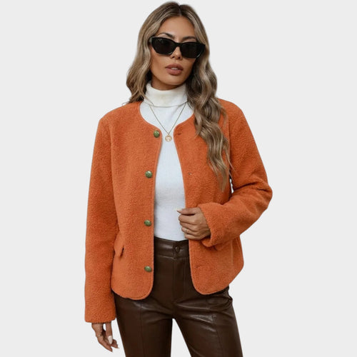 Women’s Jacket Button Front Gold Detail Side Pockets