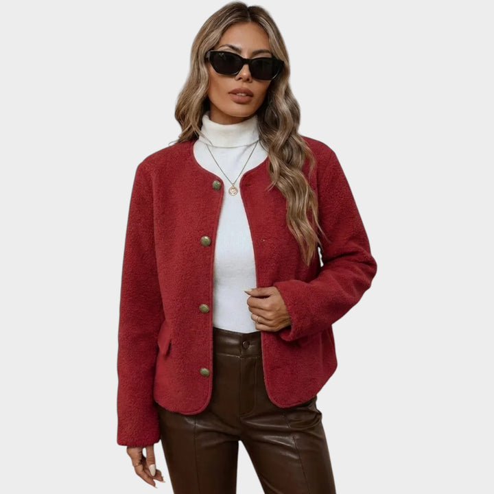 Women’s Jacket Button Front Gold Detail Side Pockets