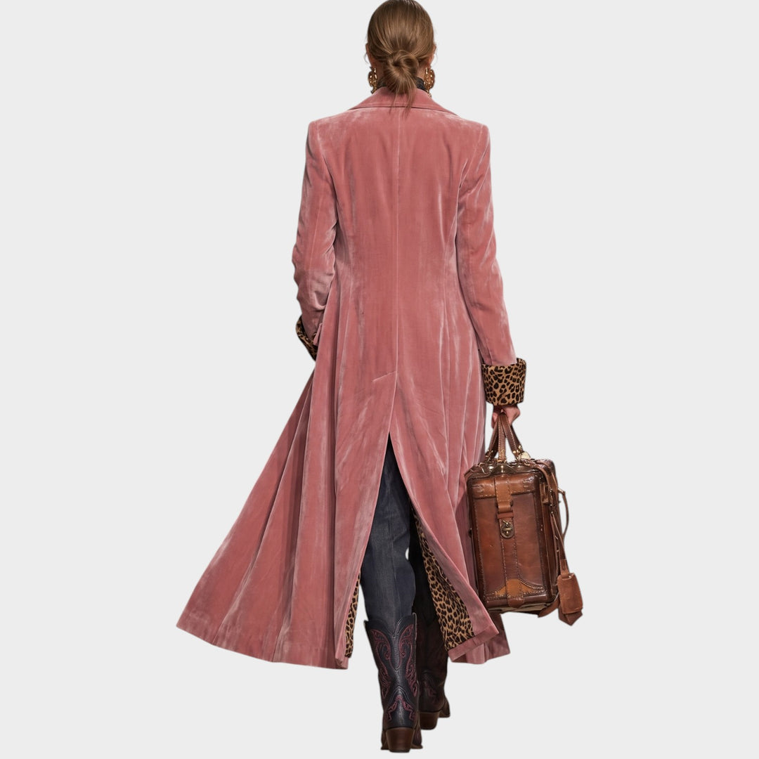 Women’s Velvet Coat Longline Tailored Fit