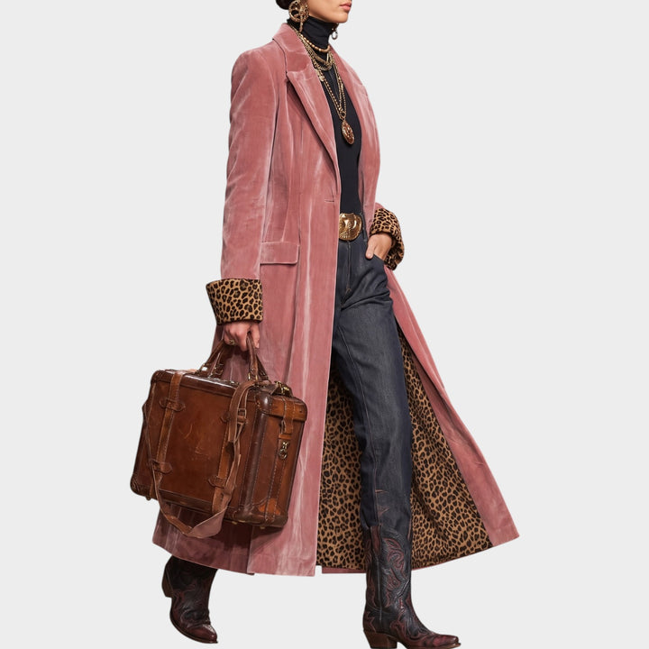 Women’s Velvet Coat Longline Tailored Fit