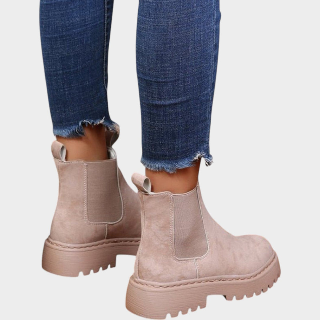 Soft Suede Chelsea Boots with Platform Sole