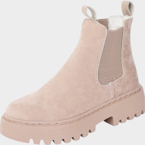 Soft Suede Chelsea Boots with Platform Sole