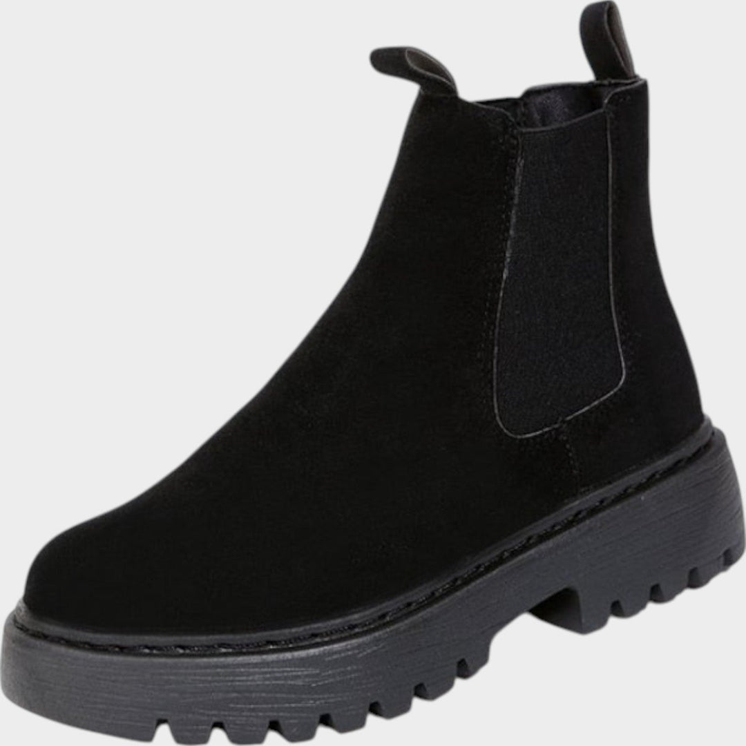 Soft Suede Chelsea Boots with Platform Sole