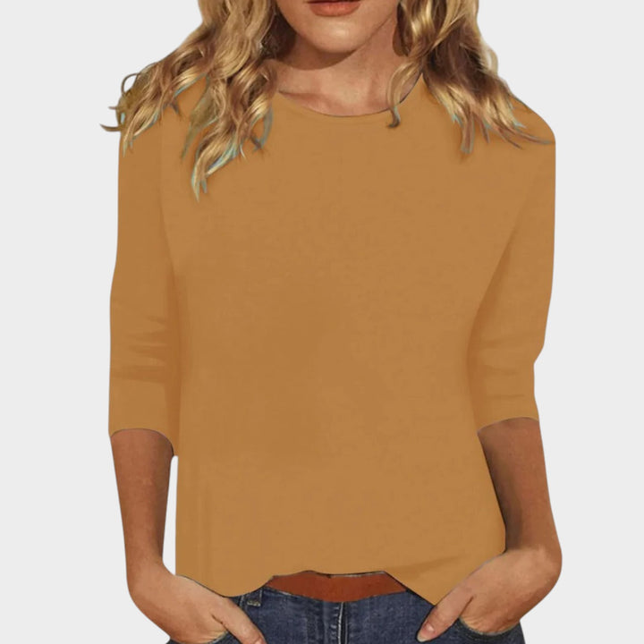 3/4 Sleeve Blouse | Casual Crew Neck Everyday Top