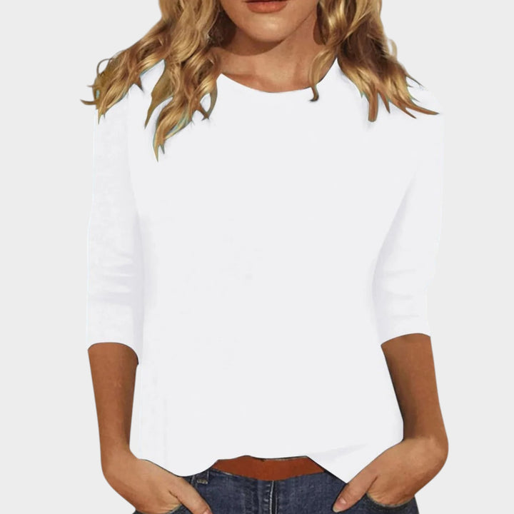 3/4 Sleeve Blouse | Casual Crew Neck Everyday Top